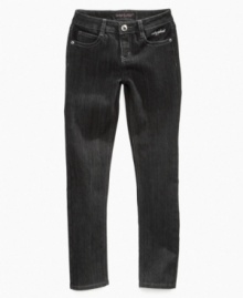 With a touch of spandex, you know these jeans by Baby Phat will be comfortable. And she can easily mix and match it with everything. With a touch of spandex, you know these jeans by Baby Phat will be comfortable. And she can easily mix and match it with everything.