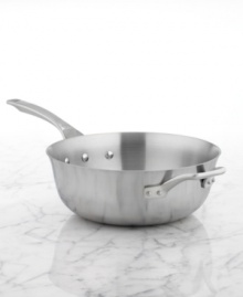 The professional's pick. Five layers of highly conductive metals, including a copper core, stainless steel interior and exterior and 2 layers of aluminum, heat and cool quickly & evenly to keep temperatures consistent across the entire pan. A brilliant dishwasher-safe exterior lights up your space and creates a versatile cooking surface, where searing and deglazing are nearly effortless. Lifetime warranty. The professional's pick. Five layers of highly conductive metals, including a copper core, stainless steel interior and exterior and 2 layers of aluminum, heat and cool quickly & evenly to keep temperatures consistent across the entire pan. A brilliant dishwasher-safe exterior lights up your space and creates a versatile cooking surface, where searing and deglazing are nearly effortless. Lifetime warranty.