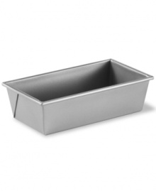 Get your fill with this large, 2-lb. loaf pan that makes it easy to whip up a double-sized meatloaf, banana bread or whatever your tastebuds desire! Crafted with a heavy-gauge steel core for even heating, this pan features two interlocking layers of professional nonstick, so your favorite loaf always looks flawless and tastes amazing. Lifetime warranty. Get your fill with this large, 2-lb. loaf pan that makes it easy to whip up a double-sized meatloaf, banana bread or whatever your tastebuds desire! Crafted with a heavy-gauge steel core for even heating, this pan features two interlocking layers of professional nonstick, so your favorite loaf always looks flawless and tastes amazing. Lifetime warranty.