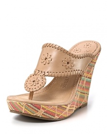 A rainbow of cheerful hues adds lively color to the Marbella platform wedges from Jack Rogers.