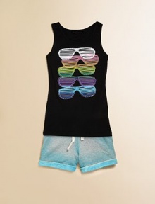 Rib-knit cotton in a classic tank style, printed with a rainbow of sunglasses and decorated with studded details.Jewel necklineSleevelessScreen-printed graphicCottonHand washImported Rib-knit cotton in a classic tank style, printed with a rainbow of sunglasses and decorated with studded details.Jewel necklineSleevelessScreen-printed graphicCottonHand washImported
