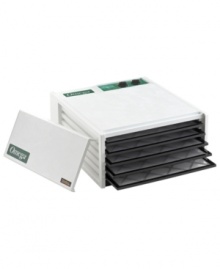 Delicious, healthy snacks made right at home. Know exactly what ingredients you are putting in your body with this easy-to-use and smart-to-have dehydrator. Housing 8-square feet of drying space with 5 large trays, this must-have is perfect for prepping dried meats, veggies, herbs and fruits for small-garden owners or small families. 10-year warranty. Model DH5050TW. Delicious, healthy snacks made right at home. Know exactly what ingredients you are putting in your body with this easy-to-use and smart-to-have dehydrator. Housing 8-square feet of drying space with 5 large trays, this must-have is perfect for prepping dried meats, veggies, herbs and fruits for small-garden owners or small families. 10-year warranty. Model DH5050TW.