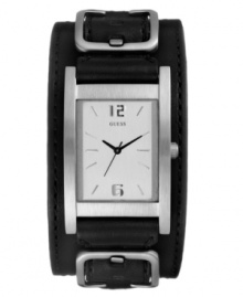 Laid back with a little bit of edge: a daring cuff watch by GUESS.