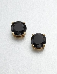 A chic and classic style with a faceted stone in a pronged setting, perfect for any occasion. Resin and epoxyGoldtoneSize, about .55Post backImported A chic and classic style with a faceted stone in a pronged setting, perfect for any occasion. Resin and epoxyGoldtoneSize, about .55Post backImported