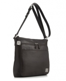 Giani Bernini blends function and fashion for this well-appointed leather crossbody that's finished in a classic hue. Giani Bernini blends function and fashion for this well-appointed leather crossbody that's finished in a classic hue.