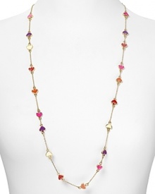 Crafted of 12-karat gold and enamel, this bright necklace from kate spade new york will add a dash of the brand's signature color to your neckline. Crafted of 12-karat gold and enamel, this bright necklace from kate spade new york will add a dash of the brand's signature color to your neckline.