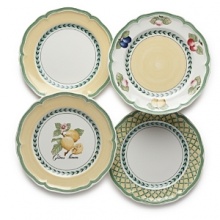 This cheerful collection combines delicious designs to be mixed & matched. The dinner plate, salad plate, bread & butter plate and rim soup bowl are available in four different styles: Fleurence, Valence, Orange and Vienne. This cheerful collection combines delicious designs to be mixed & matched. The dinner plate, salad plate, bread & butter plate and rim soup bowl are available in four different styles: Fleurence, Valence, Orange and Vienne.