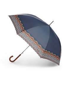 THE LOOKSignature zigzag trimAutomatic openWooden handleAluminum shaftTHE MEASUREMENTSOpen circumference, about 36 X 42½Folded length, about 29 X 39ORIGINMade in Italy THE LOOKSignature zigzag trimAutomatic openWooden handleAluminum shaftTHE MEASUREMENTSOpen circumference, about 36 X 42½Folded length, about 29 X 39ORIGINMade in Italy