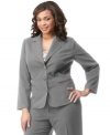 Smart style: The polished plus size jacket features a great fit and softly rounded notched collar.