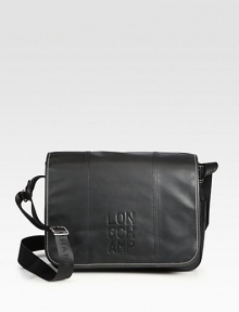 Small messenger style crafted in fine leather with a full flap closure.Flap closureAdjustable shoulder strapInterior zip pocketFully linedLeather14W x 10H x 4DImported Small messenger style crafted in fine leather with a full flap closure.Flap closureAdjustable shoulder strapInterior zip pocketFully linedLeather14W x 10H x 4DImported