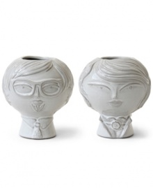 Hipster haven. Inspired by one of Brooklyn's coolest neighborhoods, the Utopia Williamsburg vase from Jonathan Adler reverses from handsome hipster to pretty hipster-ette in glazed stoneware. Hipster haven. Inspired by one of Brooklyn's coolest neighborhoods, the Utopia Williamsburg vase from Jonathan Adler reverses from handsome hipster to pretty hipster-ette in glazed stoneware.