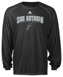 You're San Antonio Spurs' #1 fan! Show your team's spirit in this long sleeve tee by adidas made from CLIMALITE to help keep you cool and dry. You're San Antonio Spurs' #1 fan! Show your team's spirit in this long sleeve tee by adidas made from CLIMALITE to help keep you cool and dry.