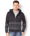 Line up your attire for the season with this striped hoodie from Nautica.