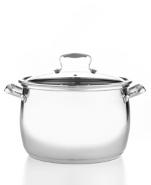 Providing plenty of room for substantial soups, stews and stocks, this beautiful bell-shaped pot, made of durable stainless steel, enhances heat and moisture circulation for perfect high-volume results. Limited lifetime warranty. Providing plenty of room for substantial soups, stews and stocks, this beautiful bell-shaped pot, made of durable stainless steel, enhances heat and moisture circulation for perfect high-volume results. Limited lifetime warranty.