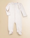 Rendered in luxuriously soft pima cotton as part of the Luxe Pima collection, an adorable coverall is prettily updated with embroidered roses at the front.Embroidered crewneckLong puff sleeves with embroidered cuffsBottom snaps for easy on and offPima cottonMachine washImported Please note: Number of buttons/snaps may vary depending on size ordered. 
