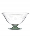 Etched with butterflies and blooms, this small Butterfly Meadow bowl by Lenox gives casual settings a whimsical lift. A tinted green pedestal adds a splash of color to luminous crystal. Qualifies for Rebate