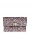 Pack a seriously stylish punch with this glitter-covered clutch from cult-favorite accessory designer Anya Hindmarch - Classic rectangle shape, front 14kt gold-plated twist-lock closure, allover glitter embellishment - Style with a sleek cocktail frock or a flirty club-ready look