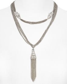 Get super dramatic with this pair of chandelier earrings from ABS by Allen Schwarz. It features a striking Y-shaped tassel that's elegantly fringed and accented with crystals. Get super dramatic with this pair of chandelier earrings from ABS by Allen Schwarz. It features a striking Y-shaped tassel that's elegantly fringed and accented with crystals.