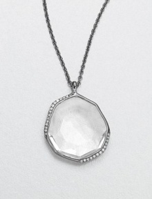 From the Wicked Collection. A stunning style with clear quartz and blackened sterling silver accented with dazzling diamonds on a link chain. Black rhodium-plated sterling silverClear quartzDiamonds, .13 tcwLength, about 18Pendant size, about 1.1Lobster clasp closureImported From the Wicked Collection. A stunning style with clear quartz and blackened sterling silver accented with dazzling diamonds on a link chain. Black rhodium-plated sterling silverClear quartzDiamonds, .13 tcwLength, about 18Pendant size, about 1.1Lobster clasp closureImported