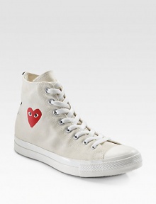 This canvas classic sports an eye-catching heart at the ankle and a contrast stripe at the heel. Rubber toe Lace-up front Painted heart on side Back stripe Padded insole Rubber sole Imported This canvas classic sports an eye-catching heart at the ankle and a contrast stripe at the heel. Rubber toe Lace-up front Painted heart on side Back stripe Padded insole Rubber sole Imported