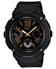 Keep your casual look cool with with subtle golden hints on this Baby-G sport watch. Keep your casual look cool with with subtle golden hints on this Baby-G sport watch.
