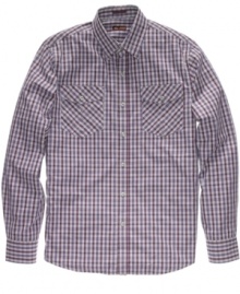 Plaid man. Shake up your shirt collection with this slim-fit Izod style. (Clearance)