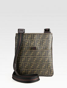 A slender design is expertly crafted in signature Zucca printed leather with a crossbody strap for maximum support and versatility.Zip closureAdjustable shoulder strapExterior, interior pocketsLeather11W x 12H x 1DMade in Italy A slender design is expertly crafted in signature Zucca printed leather with a crossbody strap for maximum support and versatility.Zip closureAdjustable shoulder strapExterior, interior pocketsLeather11W x 12H x 1DMade in Italy