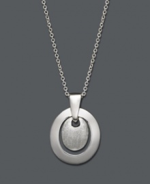 Sculptural style. This chic, Giani Bernini pendant looks like a modern work of art with its smooth, oval-shaped curves and unique matte surface. Crafted in sterling silver. Approximate length: 18 inches. Approximate drop: 1/2 inch. Sculptural style. This chic, Giani Bernini pendant looks like a modern work of art with its smooth, oval-shaped curves and unique matte surface. Crafted in sterling silver. Approximate length: 18 inches. Approximate drop: 1/2 inch.