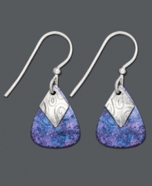 A splash of color adds an artistic touch to your look. Earrings by Jody Coyote feature midnight blue bronze patina teardrops with decorative silver charms. Earrings crafted in sterling silver. Approximate drop: 1 inch. A splash of color adds an artistic touch to your look. Earrings by Jody Coyote feature midnight blue bronze patina teardrops with decorative silver charms. Earrings crafted in sterling silver. Approximate drop: 1 inch.