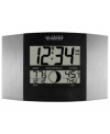 This handsome digital clock has a modern sophistication that makes an impression in any room. In addition to atomic time and date, it includes a perpetual calendar and twelve moon phase icons. One-year limited warranty. Model WS-8117U-IT-AL.