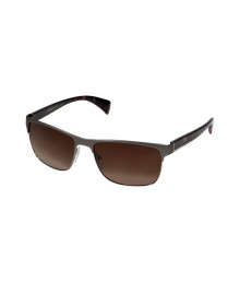 Sleek and sophisticated, Pradas McNamara sunglasses lend a cool modern finish to every outfit - Opaque matte grey and gunmetal-toned metal frames, gradient brown semi-mirrored lenses, tonal brown mock tortoise acetate handles with gunmetal-toned metal L-shaped inert at temples with logo engraving, clear nose-pieces - Lens filter category 3 - Comes with a logo embossed hard carrying case - An edgy choice perfect for all four seasons Sleek and sophisticated, Pradas McNamara sunglasses lend a cool modern finish to every outfit - Opaque matte grey and gunmetal-toned metal frames, gradient brown semi-mirrored lenses, tonal brown mock tortoise acetate handles with gunmetal-toned metal L-shaped inert at temples with logo engraving, clear nose-pieces - Lens filter category 3 - Comes with a logo embossed hard carrying case - An edgy choice perfect for all four seasons