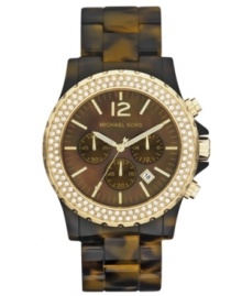 Sparkling details complement the soothing tones of this chronograph watch from Michael Kors.