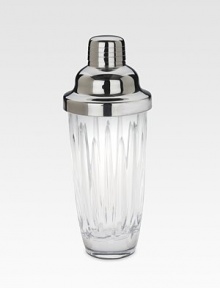 A stunning addition to the home bar, delicately handcrafted in full lead crystal with a stainless steel lid and top. From the Soho Collection 10H X 4 diam. Hand wash Imported A stunning addition to the home bar, delicately handcrafted in full lead crystal with a stainless steel lid and top. From the Soho Collection 10H X 4 diam. Hand wash Imported