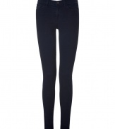 Every modern wardrobe deserves a pair of stylish skinny jeans, and J Brands rich, black-blue pair promises a sleek silhouette - Ultra-flattering mid rise curve-hugging cut - Classic five-pocket style with belt loops and button closure - Polished and undeniably chic, ideal for any number of occasions - Pair with a silk blouse, leather jacket and pumps, or go for a more casual look with an oversize cashmere pullover and ballet flats