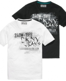 Chalk this up to simple cool. These t-shirts from DKNY will be the perfect complement to your denim style. Chalk this up to simple cool. These t-shirts from DKNY will be the perfect complement to your denim style.