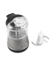 Your secret ingredient to a meal made magical. Two speeds chop or puree vegetables, garlic, dressings and more, making an art out of prep time. An ingredient adder opening on top allows you to incorporate ingredients while chopping with no spill and no mess. 1-year warranty. Model KFC3511CU. Your secret ingredient to a meal made magical. Two speeds chop or puree vegetables, garlic, dressings and more, making an art out of prep time. An ingredient adder opening on top allows you to incorporate ingredients while chopping with no spill and no mess. 1-year warranty. Model KFC3511CU.