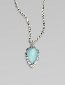 From the Superstud collection. A teardrop of milky blue quartz, faceted in striking pyramids, hangs from a sterling silver box chain.Blue quartz Sterling silver Chain length, about 18 Pendant length, about 2 Lobster clasp Imported From the Superstud collection. A teardrop of milky blue quartz, faceted in striking pyramids, hangs from a sterling silver box chain.Blue quartz Sterling silver Chain length, about 18 Pendant length, about 2 Lobster clasp Imported