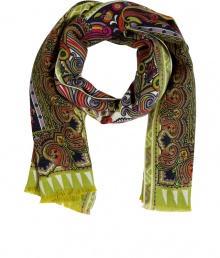 Dressed up or down, this elegant cashmere-blend paisley scarf from Etro injects bold style into any ensemble - All-over bold paisley print, frayed hem - Pair with workweek chic look or an elevated jeans-and-tee ensemble Dressed up or down, this elegant cashmere-blend paisley scarf from Etro injects bold style into any ensemble - All-over bold paisley print, frayed hem - Pair with workweek chic look or an elevated jeans-and-tee ensemble