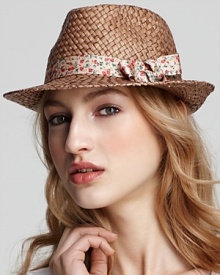 Aqua Straw Fedora with Liberty Ribbon