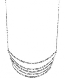 Embrace your elegant side. Fossil's layered necklace is crafted from silver-tone stainless steel with a crescent design adding a stylish touch. Approximate length: 18 inches + 2-inch extender. Approximate drop: 1 inch. Embrace your elegant side. Fossil's layered necklace is crafted from silver-tone stainless steel with a crescent design adding a stylish touch. Approximate length: 18 inches + 2-inch extender. Approximate drop: 1 inch.