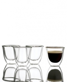 Slow down & make espresso a relaxing event in your daily routine! These glass espresso cups let you sip your favorite deep brew in style and enjoy the intensity of the flavor at your own pace. The double-walled construction keeps heat and cold in, so the glass always fits comfortably in your hand-no condensation or dripping included. 1-year warranty. Slow down & make espresso a relaxing event in your daily routine! These glass espresso cups let you sip your favorite deep brew in style and enjoy the intensity of the flavor at your own pace. The double-walled construction keeps heat and cold in, so the glass always fits comfortably in your hand-no condensation or dripping included. 1-year warranty.