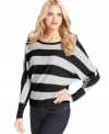 Dolman sleeves add just the right amount of stylish slouch to this wool-blend BCBGMAXAZRIA striped sweater -- a fall must-have!