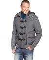 X-Ray borrows a look from across the pond. This hooded toggle coat is a casual classic.