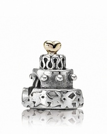 Commemorate a special occasion with PANDORA's multi-layer celebration cake charm.