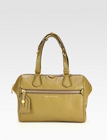 Luxurious leather in a roomy carryall, perfectly sized for all your essentials.Double top handles, 6½-12½ dropTop zip closureOne outside zip pocketOne inside zip pocketTwo inside open pocketsFully lined11½W X 9½H X 4DImported Luxurious leather in a roomy carryall, perfectly sized for all your essentials.Double top handles, 6½-12½ dropTop zip closureOne outside zip pocketOne inside zip pocketTwo inside open pocketsFully lined11½W X 9½H X 4DImported