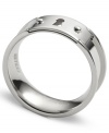 This band ring from Fossil is the key to your new look. Crafted in polished stainless steel with a keyhole accent. Size 7.