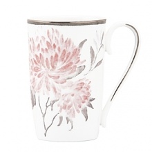 Whimsical flowers and birds adorn the body of Spring Lark. The sweeping brushwork reflects the softness and beauty of a watercolor painting. Coral accents, sprinkled throughout the platinum-rimmed pattern, exude the feminine flair indicative of Marchesa. Whimsical flowers and birds adorn the body of Spring Lark. The sweeping brushwork reflects the softness and beauty of a watercolor painting. Coral accents, sprinkled throughout the platinum-rimmed pattern, exude the feminine flair indicative of Marchesa.