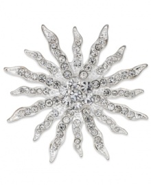 Bursting with charm, this Charter Club pin illuminates your style with crystal accents. Crafted in silver tone mixed metal. Approximate diameter: 2 inches.