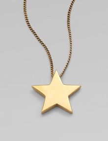 Shoot for the stars in this charming goldtone pendant on a link chain. Goldtone brassLength, about 10.6Pendant size, about 1Lobster clasp closureMade in Italy Shoot for the stars in this charming goldtone pendant on a link chain. Goldtone brassLength, about 10.6Pendant size, about 1Lobster clasp closureMade in Italy