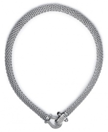 Weave a web of spectacular style. Intricate sterling silver mesh combines with a round-cut diamond horseshoe clasp (5/8 ct. t.w.) for a look that's ultra elegant. Approximate length: 17 inches. Weave a web of spectacular style. Intricate sterling silver mesh combines with a round-cut diamond horseshoe clasp (5/8 ct. t.w.) for a look that's ultra elegant. Approximate length: 17 inches.